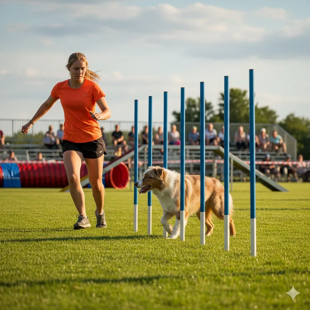 Un cane attraversa un tunnel durante un allenamento di Agility a Roma, un esercizio chiave della guida.