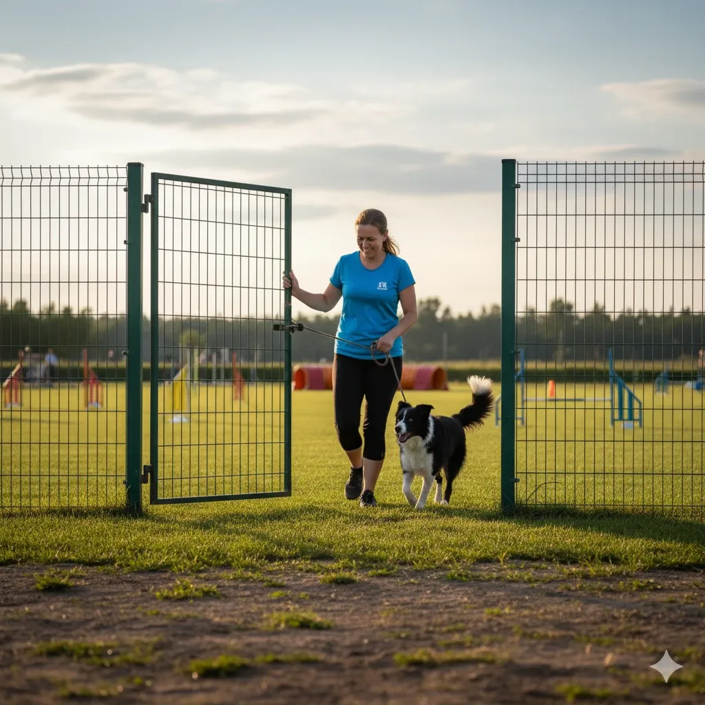 Un campo di addestramento per Agility a Roma, con ostacoli a norma e ampi spazi verdi.